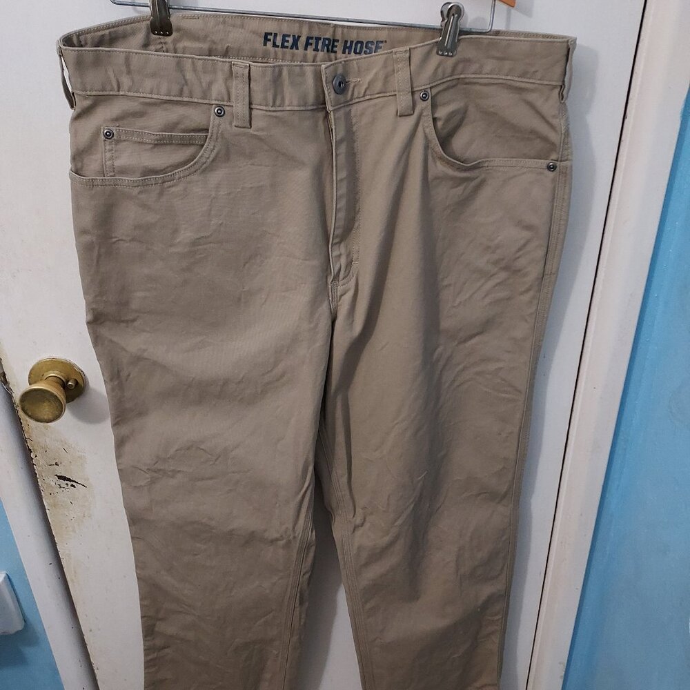 Duluth Trading Co. Flex Fire Hose Pants, Men, Light Brown, 38 Waist